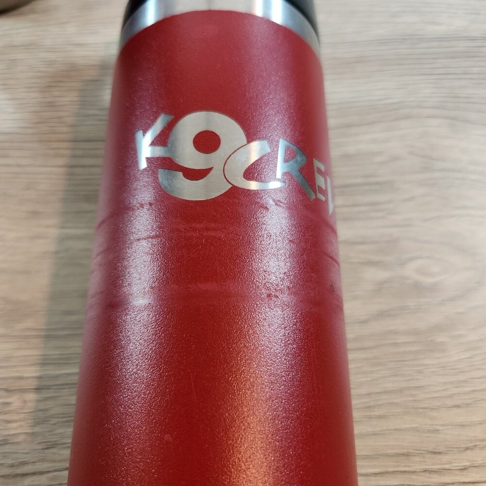 Lot of (2) Authentic YETI Rambler 18 oz Bottles - Rescue Red - "K9 Crew" - Picture 3 of 11